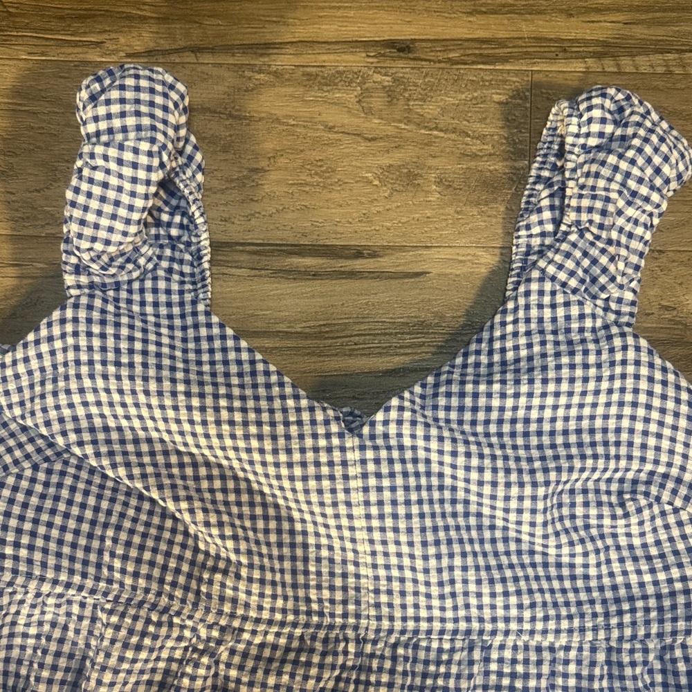Blue and White Gingham Dress - Picture 4 of 9